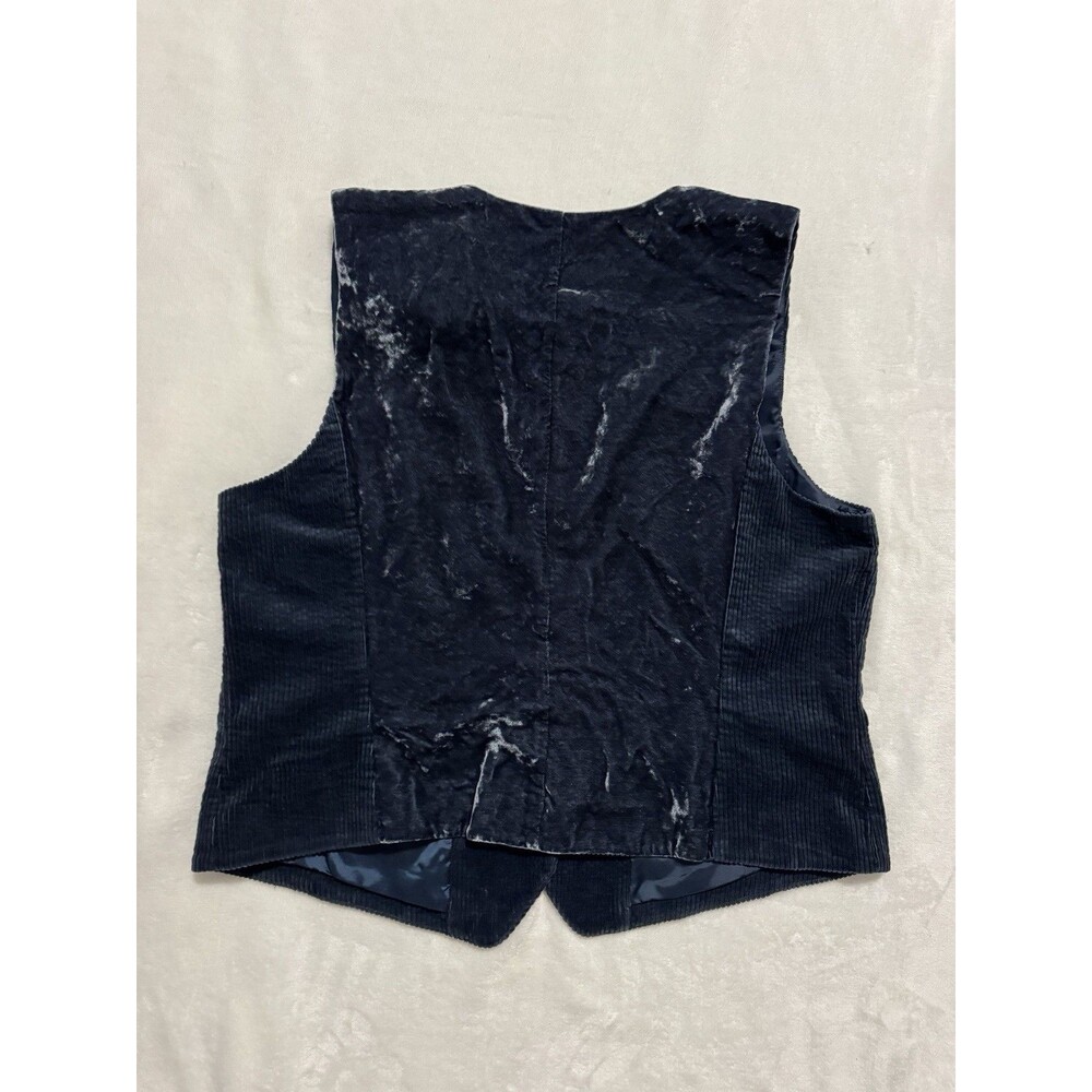 J.Jill Corduroy Vest Blue Corduroy Crushed Velvet Back Size XL - Picture 5 of 7